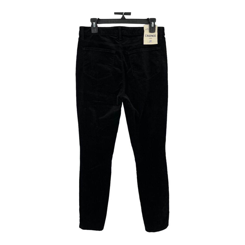 L'Agence Jeans Jyothi Velvet High Waist Split Ankle Skinny black size 31 - Picture 4 of 6